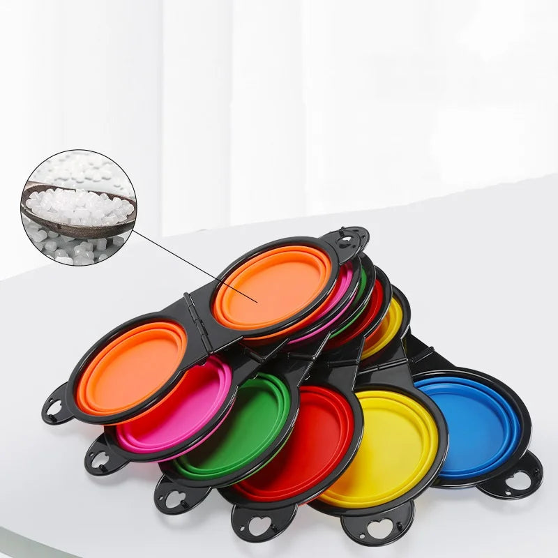 Double Collapsible Travel Bowls - Portable Silicone 