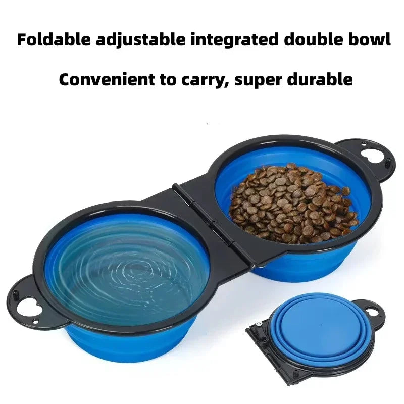 Double Collapsible Travel Bowls - Portable Silicone 