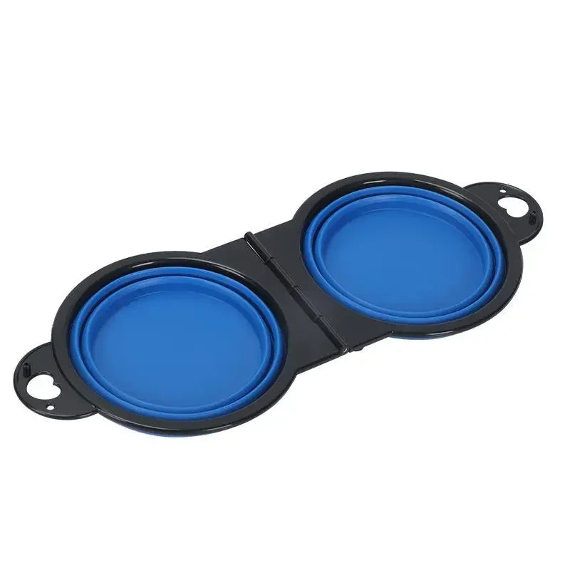 Double Collapsible Travel Bowls - Portable Silicone 
