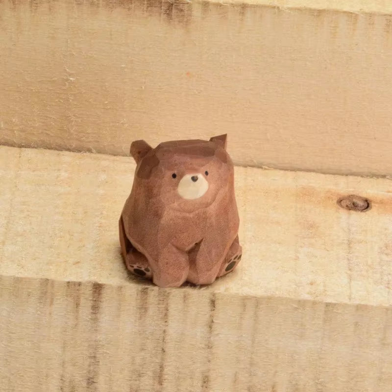 Carved Bear Wooden (Cute Desktop Decorations)