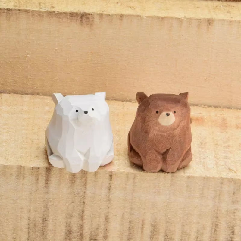 Carved Bear Wooden (Cute Desktop Decorations)