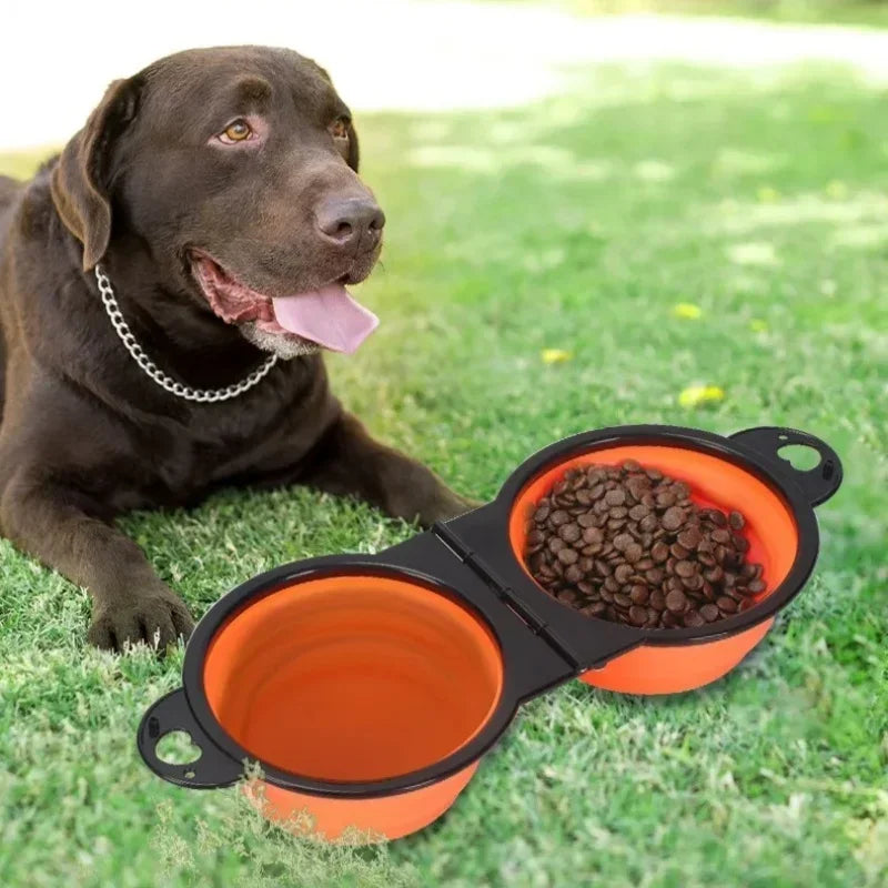 Double Collapsible Travel Bowls - Portable Silicone 