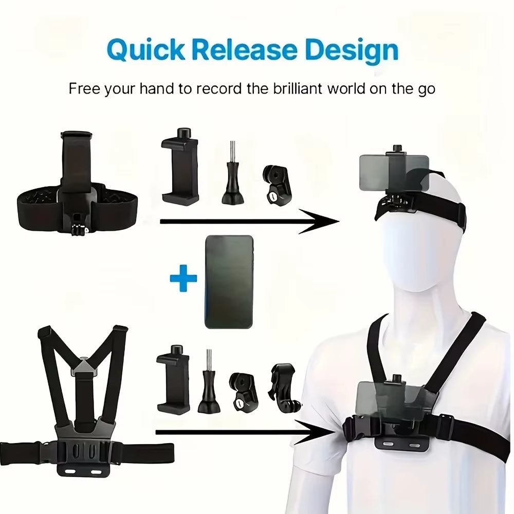 Camera Kit Back+Head Strap (Mobile & GoPro Fit)