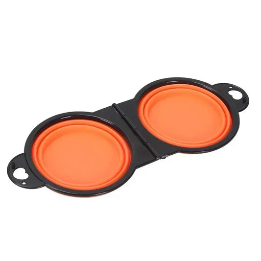 Double Collapsible Travel Bowls - Portable Silicone 
