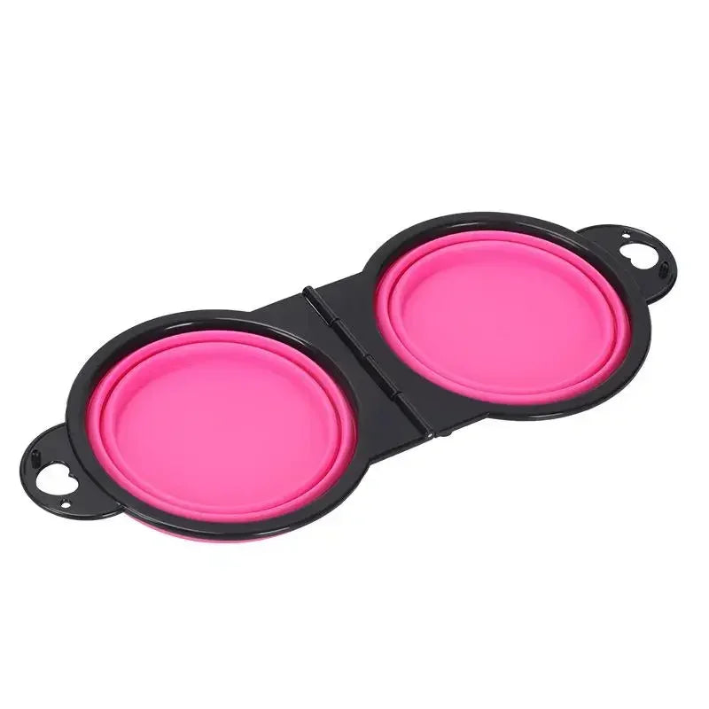 Double Collapsible Travel Bowls - Portable Silicone 