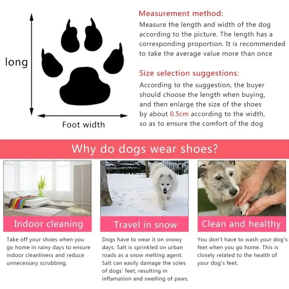Cute Dog Shoes (Puppy / small dogs ) 4pcs