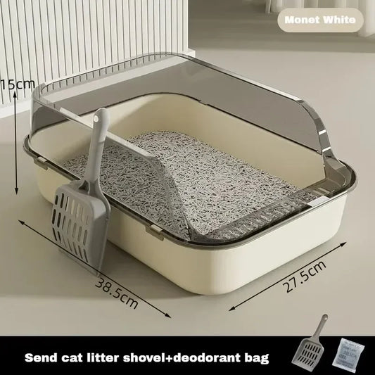 Kitty Sandbox Cat Litter Box (Semi-Enclosed) 