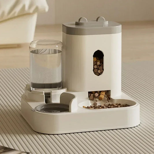 Automatic Feeder Cat Dog Food Bowl with Water Fountain Pet Large Capacity Raised Stand Dish Bowl for Cat Drinker Accessories