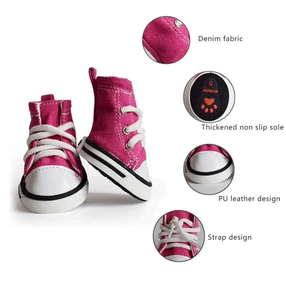 Cute Dog Shoes (Puppy / small dogs ) 4pcs
