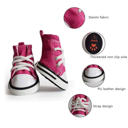 Cute Dog Shoes (Puppy / small dogs ) 4pcs