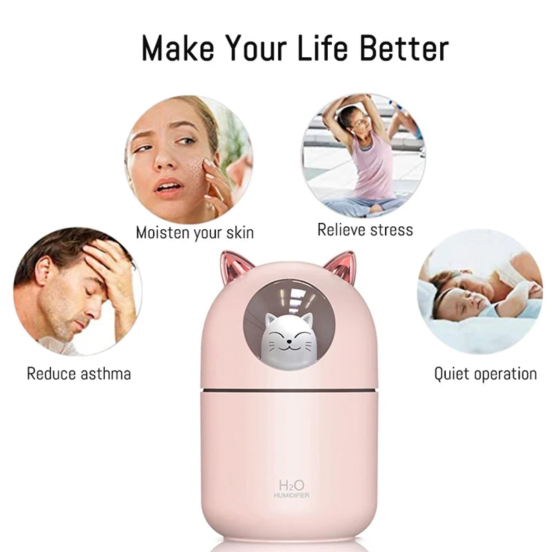 Air Humidifier Cat Shaped Ultra-Silent USB 