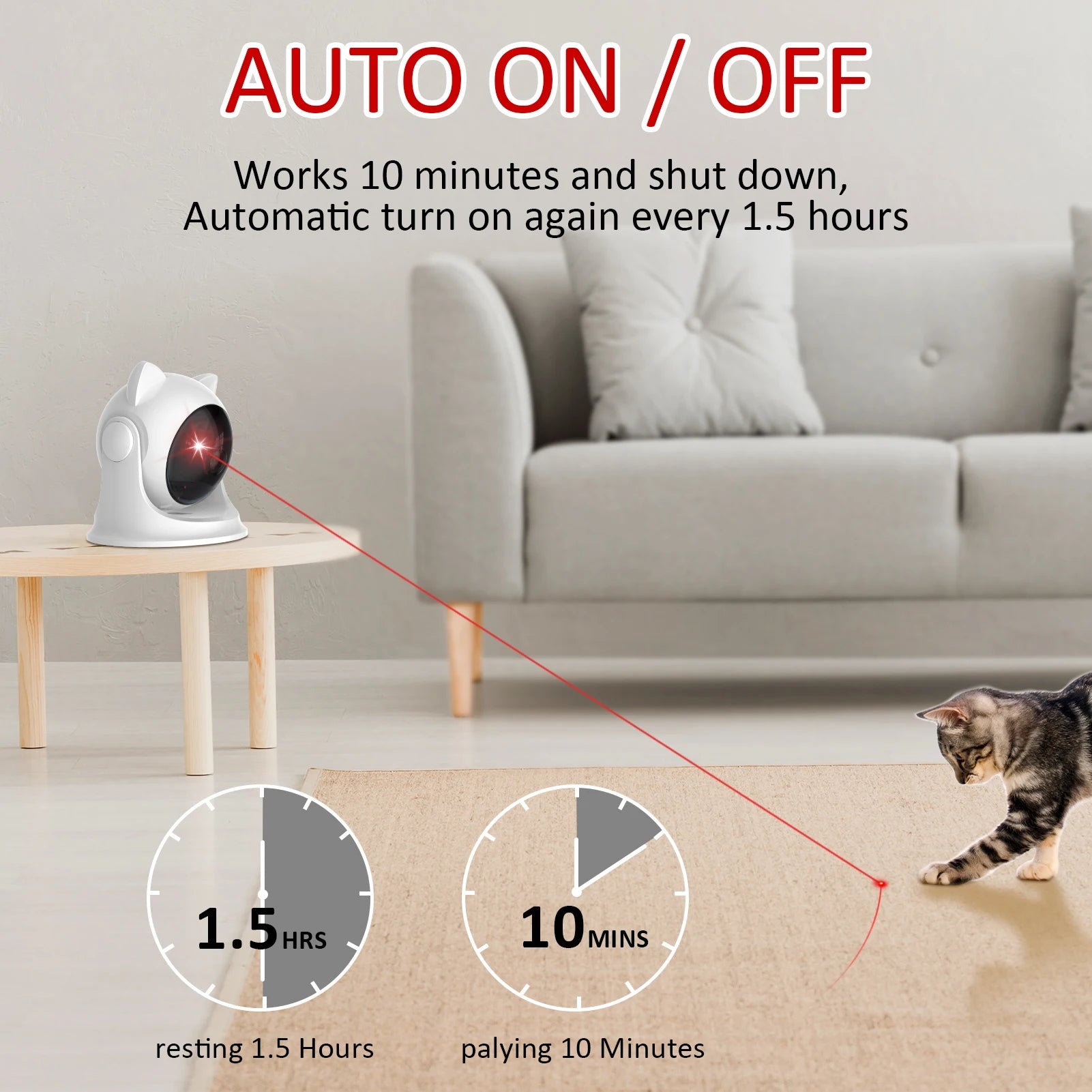 Cat Laser Toy Automatic Rechargeable (Compact Edition)