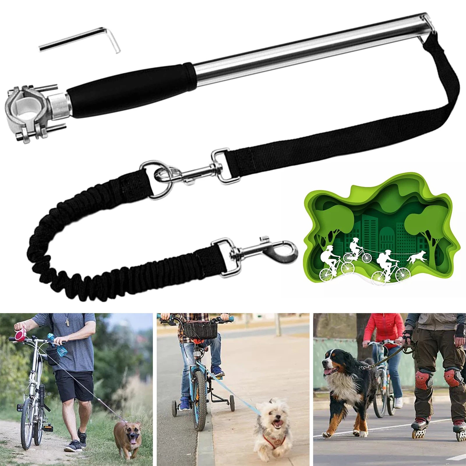 Retractable Bicycle Dog Leash (Hand Free)