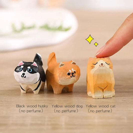 Wooden Cute Desktop Decoration Cat/Dog 