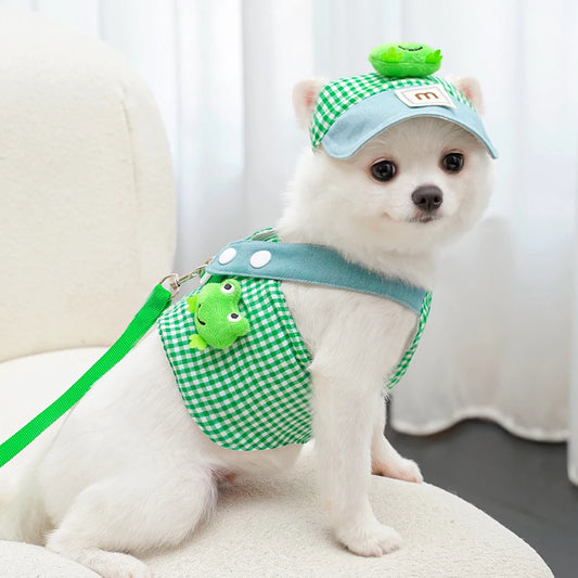 Frog Shaped Pet Chest Harness + Leash 3 Pcs/Set (Cheapawpaw's Choice)