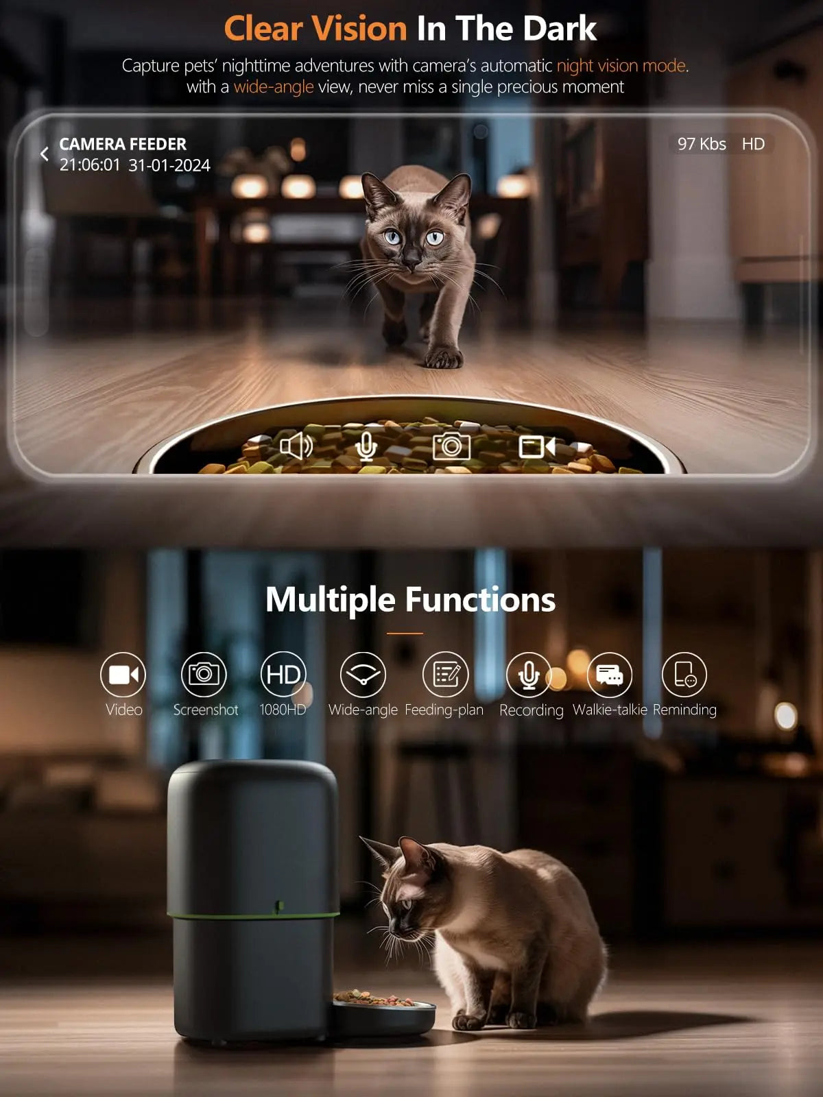 Automatic Cat Feeder with Camera Video (Phone/Live)