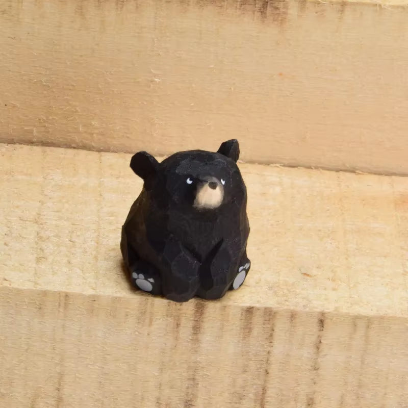 Carved Bear Wooden (Cute Desktop Decorations)