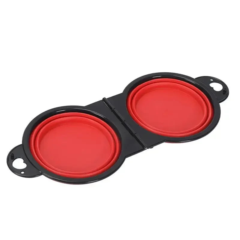 Double Collapsible Travel Bowls - Portable Silicone 