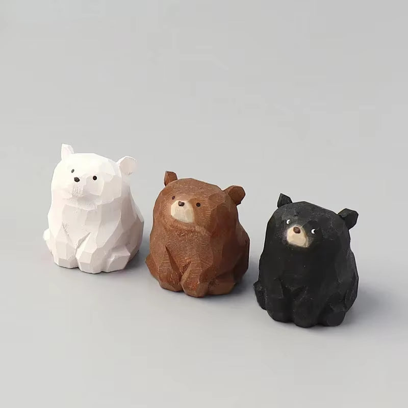 Carved Bear Wooden (Cute Desktop Decorations)