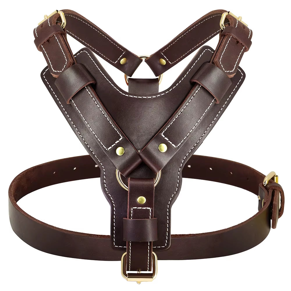 Dog Harness Genuine Leather Vest 