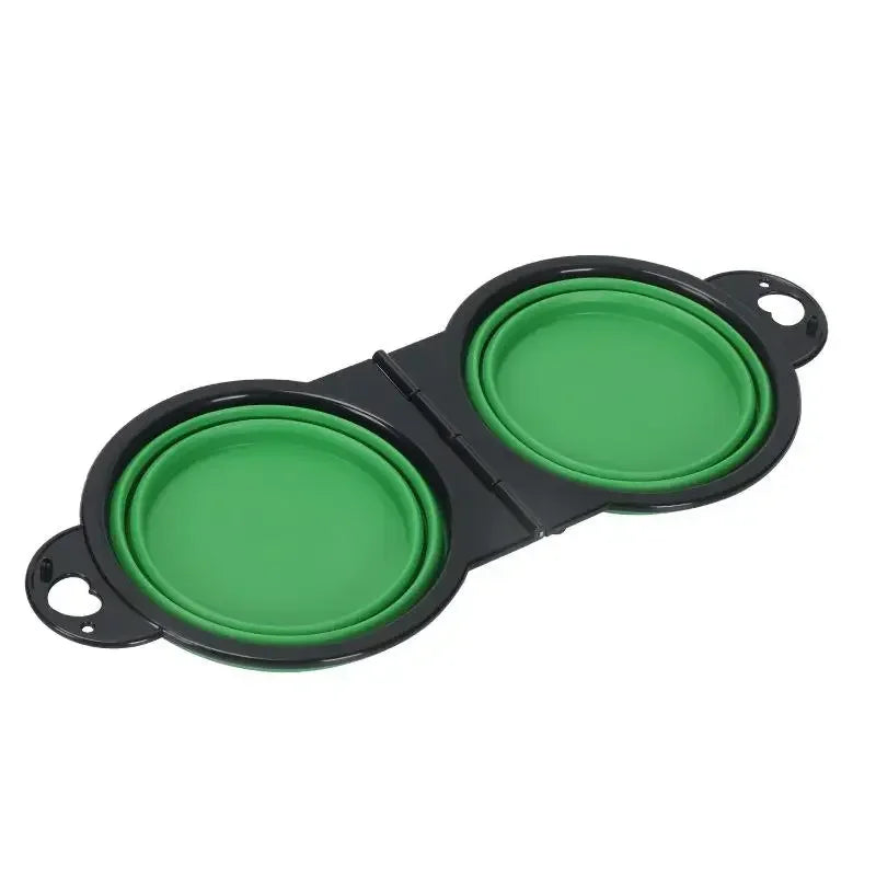 Double Collapsible Travel Bowls - Portable Silicone 