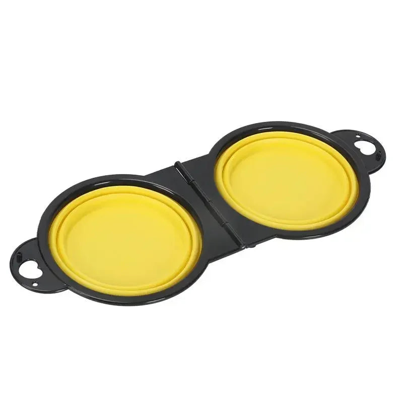 Double Collapsible Travel Bowls - Portable Silicone 