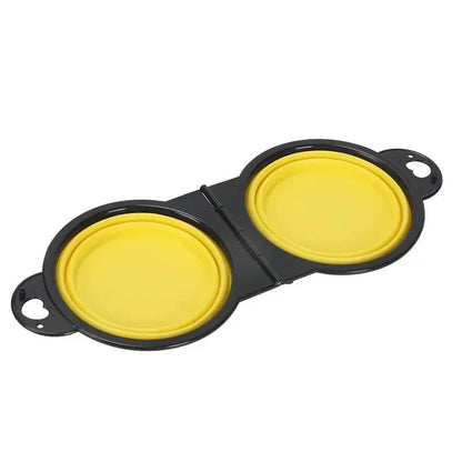 Double Collapsible Travel Bowls - Portable Silicone 