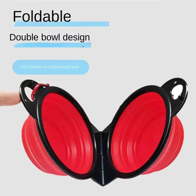 Double Collapsible Travel Bowls - Portable Silicone 